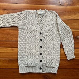Authentic Irish Cable Knit Cardigan Sweater
